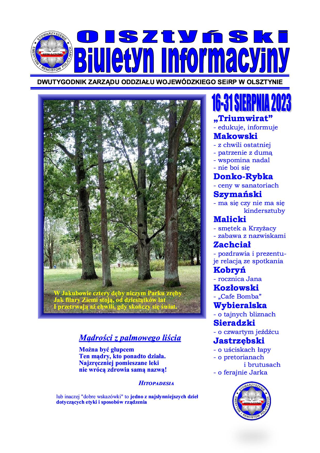 Olsztyński Biuletyn Informacyjny / Sierpień 2023