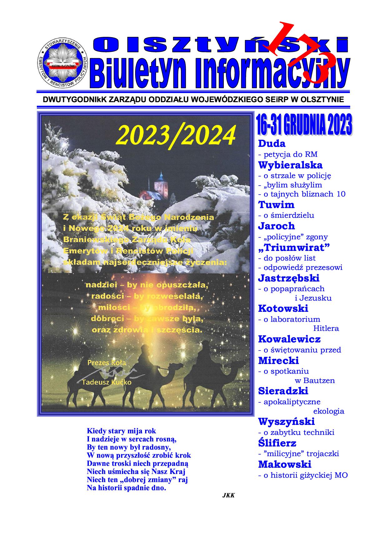 Olsztyński Biuletyn Informacyjny / Grudzień 2023
